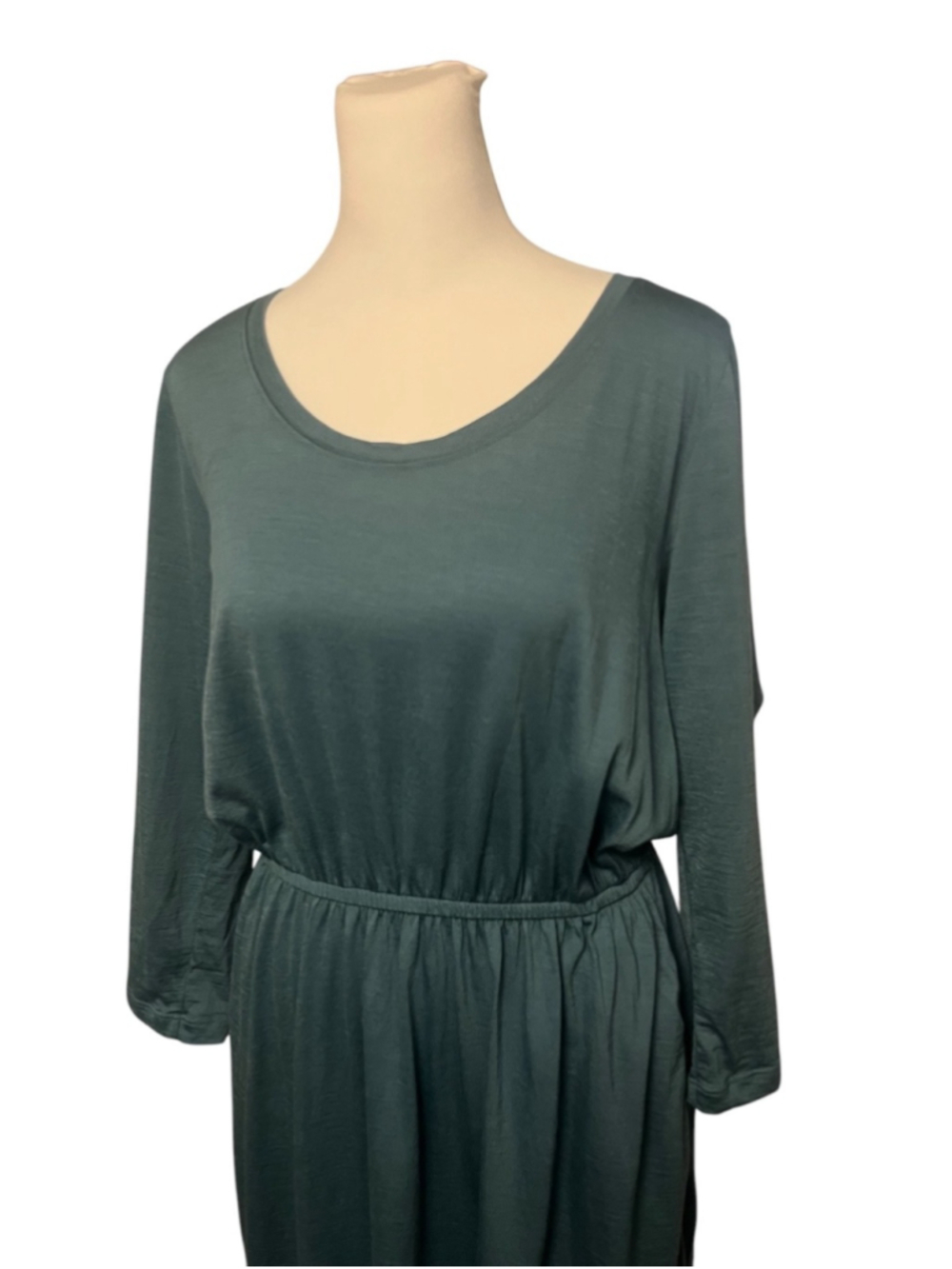 Wool& Teal Fiona 3/4 Sleeve Merino Wool Dress Size Medium - Picture 3 of 6